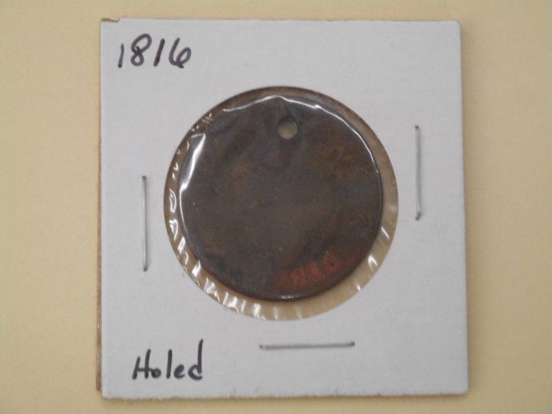 1816 Large Cent - Holed - Low Grade...