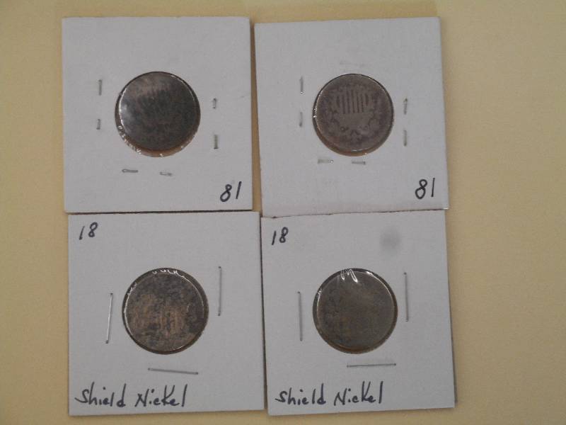 Shield Nickels - Qty. 4 - Dates not...