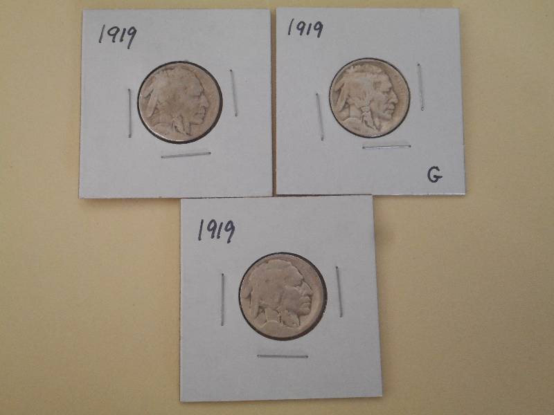 1919 P - Buffalo Head Nickels - Qty...