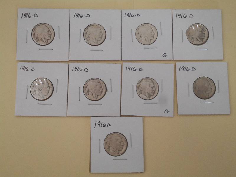 1916 D - Buffalo Head Nickels - Qty...