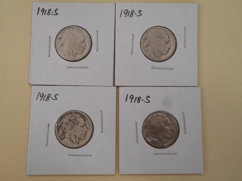 1918 S - Buffalo Head Nickels - Qty...