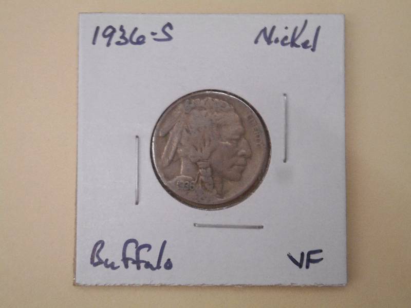 1936 S - Buffalo Head Nickel - VF G...