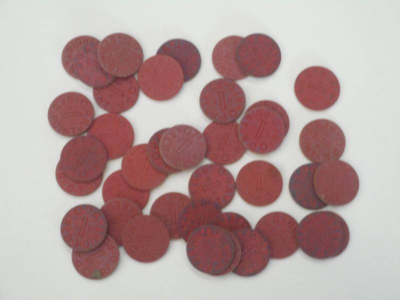 1942 - 1945 OPA - Red Tokens, Used ...