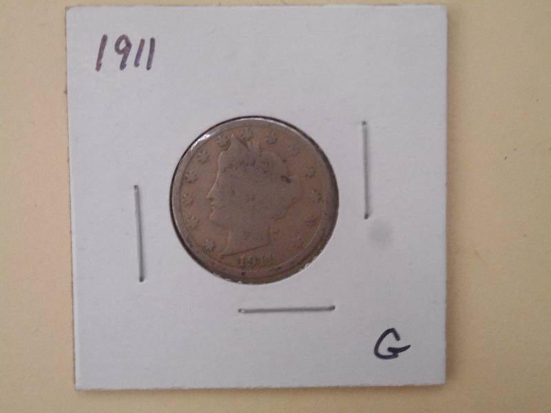 1911 Liberty Head Nickel - G Grade...