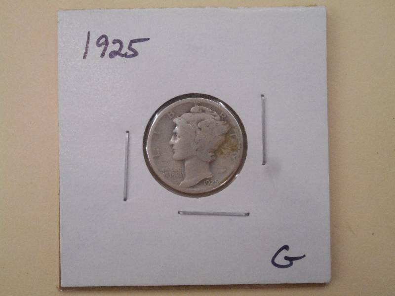 1925 P - Mercury Head Silver Dime -...