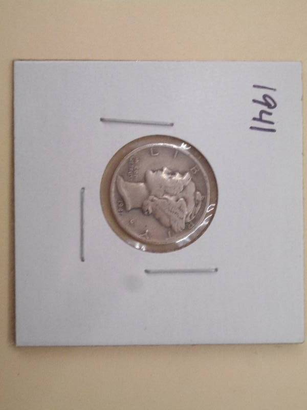 1941 P - Mercury Head Silver Dime -...