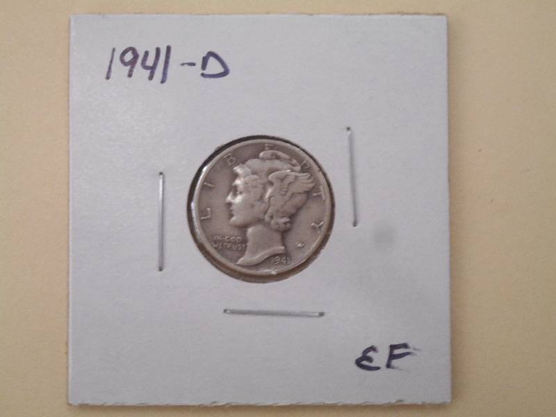 1941 D - Mercury Head Silver Dime -...