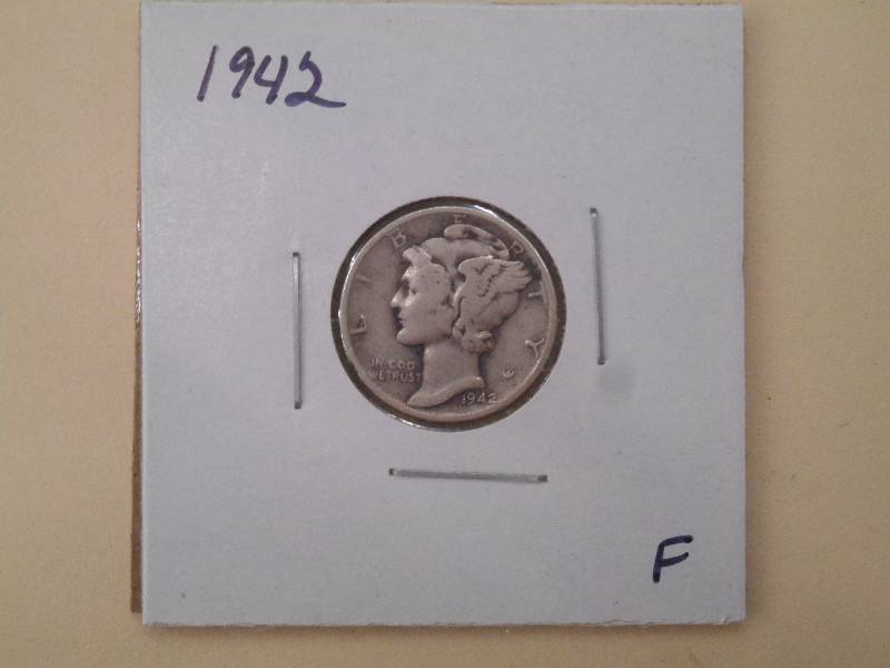 1942 P - Mercury Head Silver Dime -...