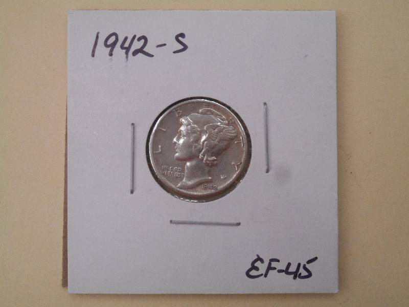 1942 S - Mercury Head Silver Dime -...