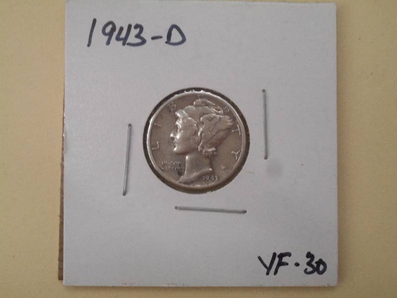 1943 D - Mercury Head Silver Dime -...