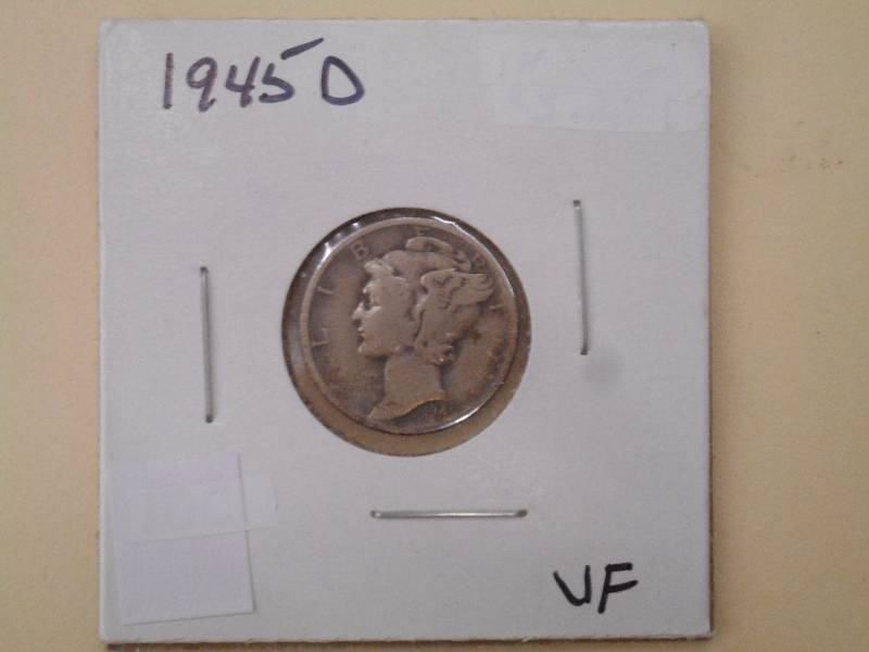 1945 D - Mercury Head Silver Dime -...
