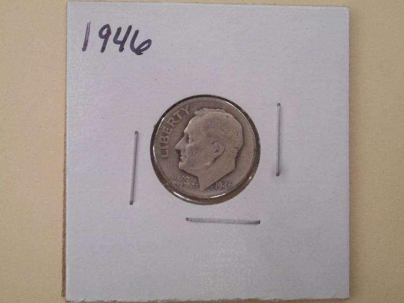 1946 P - Roosevelt Silver Dime - VG...