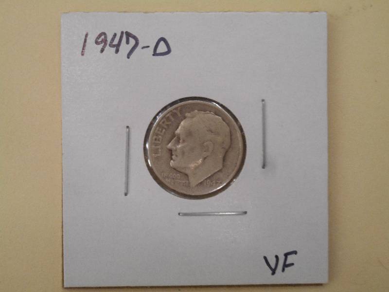 1947 D - Roosevelt Silver Dime - VF...