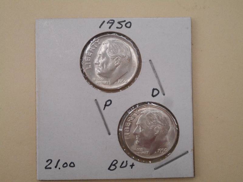 1950 P, D - Roosevelt Silver Dimes ...