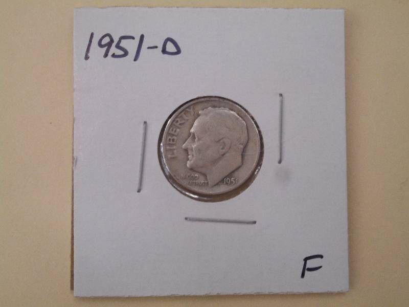 1951 D - Roosevelt Silver Dime - F ...