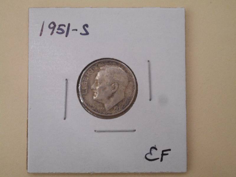 1951 S - Roosevelt Silver Dime - EF...