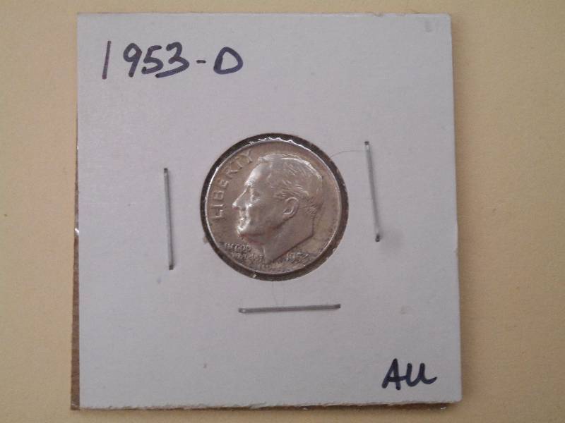 1953 D - Roosevelt Silver Dime - AU...