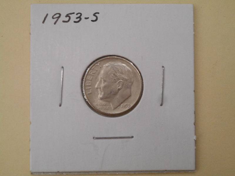 1953 S - Roosevelt Silver Dime - AU...