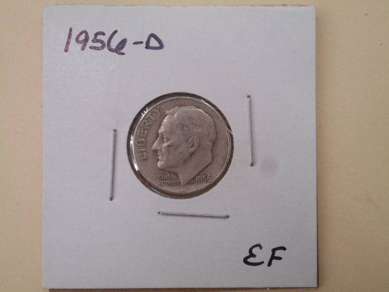 1956 D - Roosevelt Silver Dime - EF...