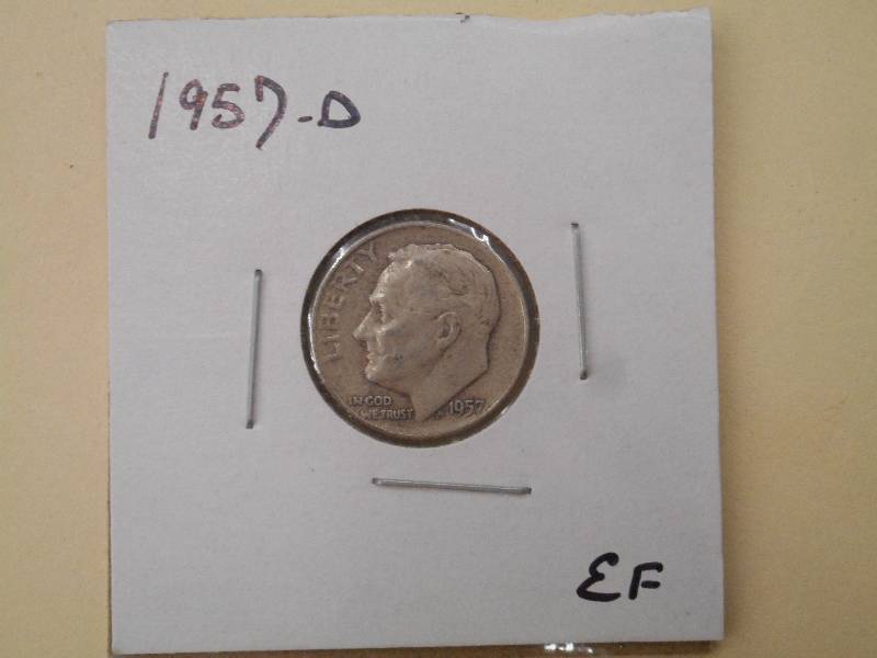 1957 D - Roosevelt Silver Dime - EF...