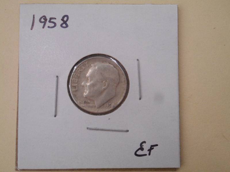 1958 P - Roosevelt Silver Dime - EF...