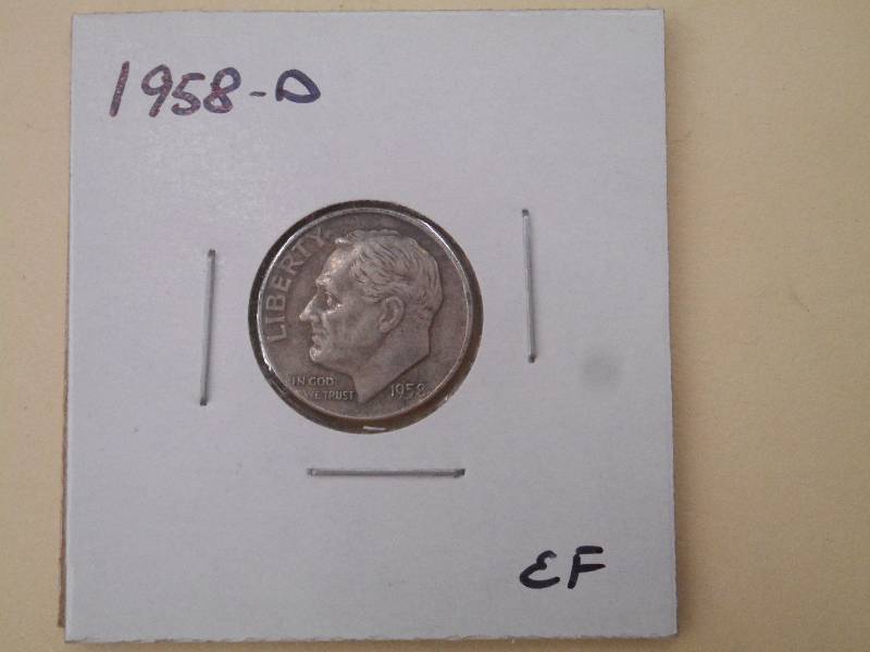 1958 D - Roosevelt Silver Dime - EF...