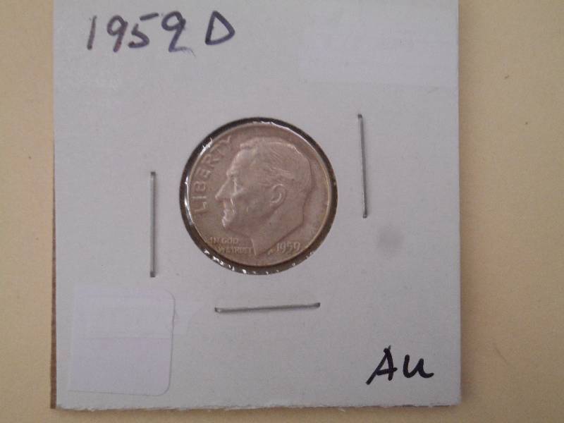 1959 D - Roosevelt Silver Dime - AU...