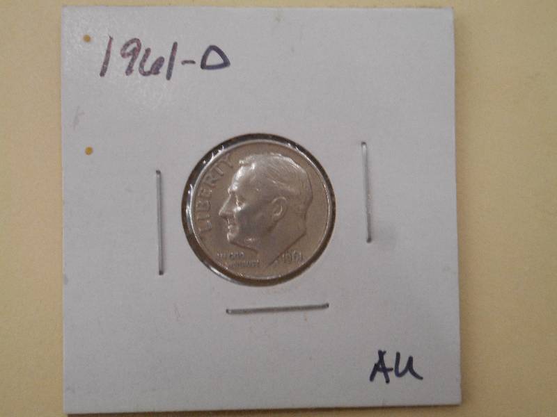 1961 D - Roosevelt Silver Dime - AU...