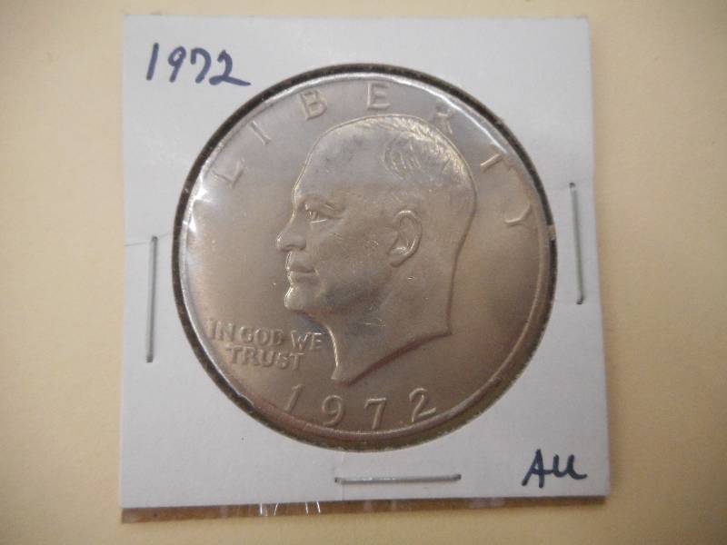 1972 Eisenhower Dollar - AU Grade -...