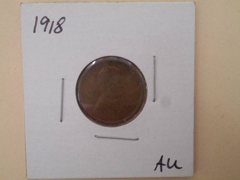 1918 P - Lincoln Wheat Cent - AU Gr...