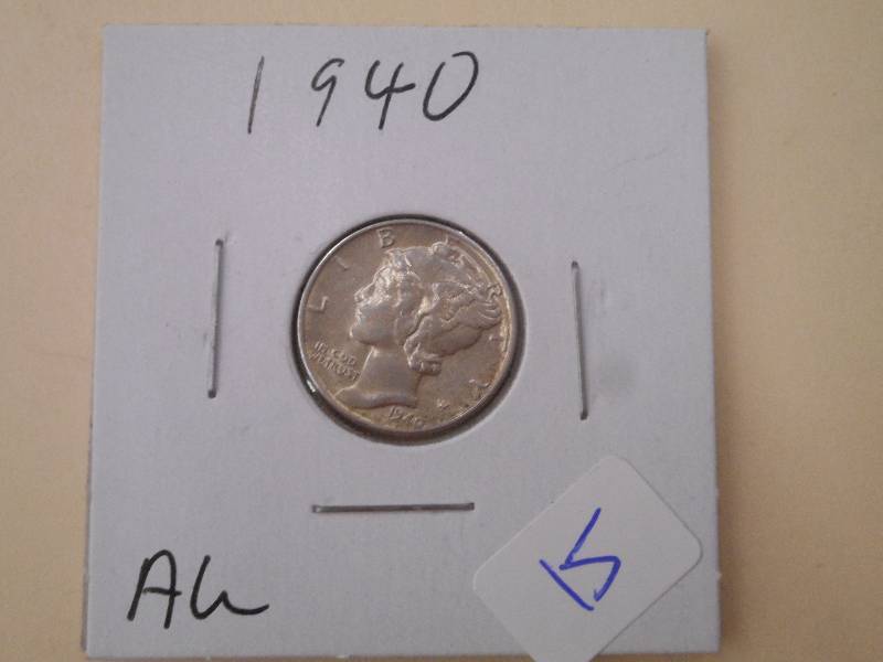 1940 Mercury Dime, AU...