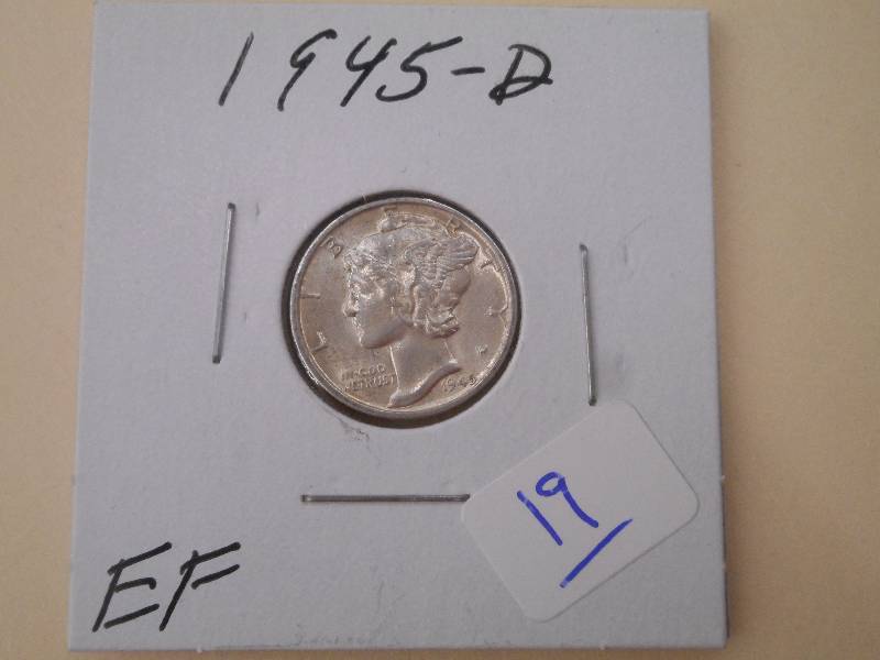 1945-D Mercury Dime, EF...