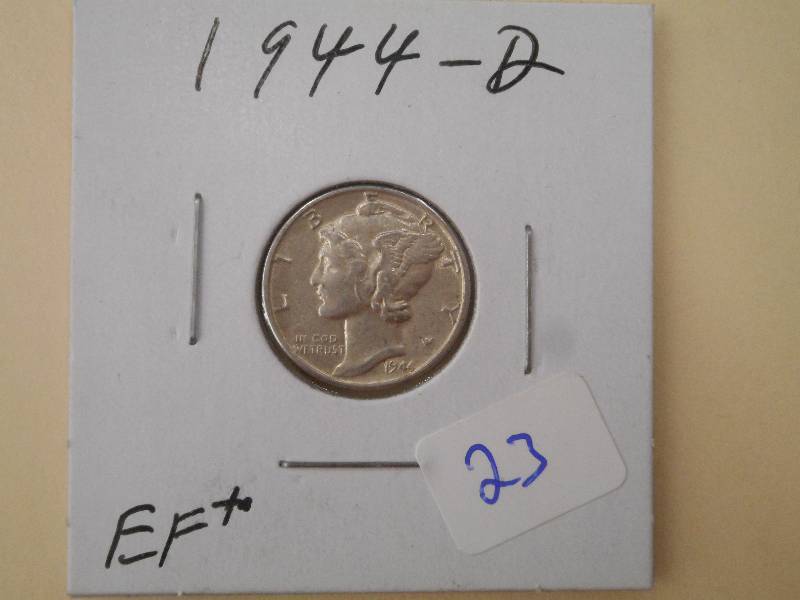 1944-D Mercury Dime, EF...