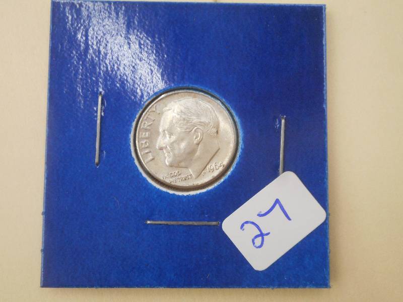 1964-D Roosevelt Dime, AUBU...