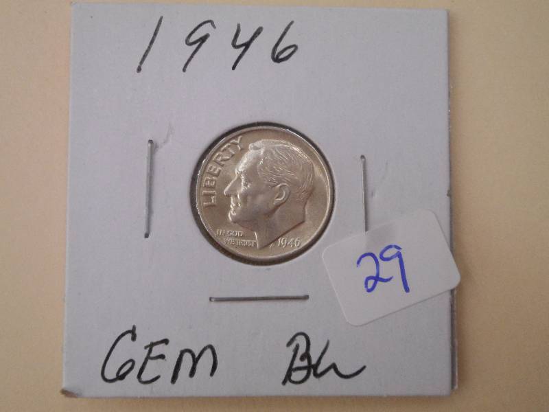1946 Roosevelt Dime, BUGem BU...