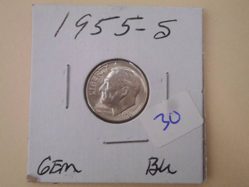 1955-S Roosevelt Dime, Gem BU...