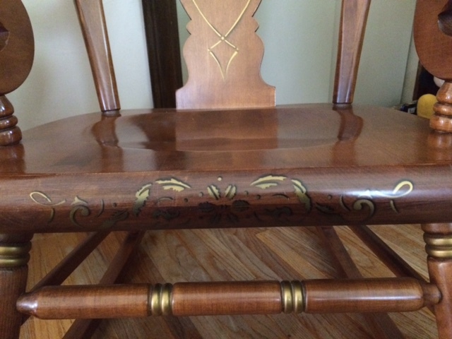 lot 8 image: Tell City Farmhouse # 684 Andover and Gold Finished Wood Rocking Chair