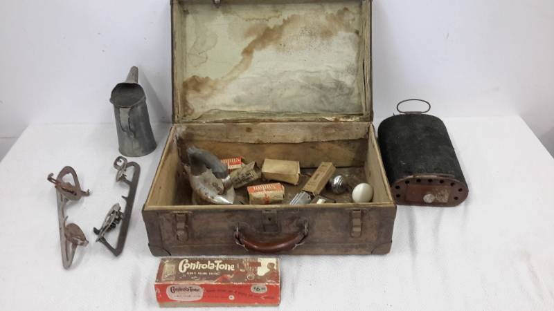 Vintage case with contents