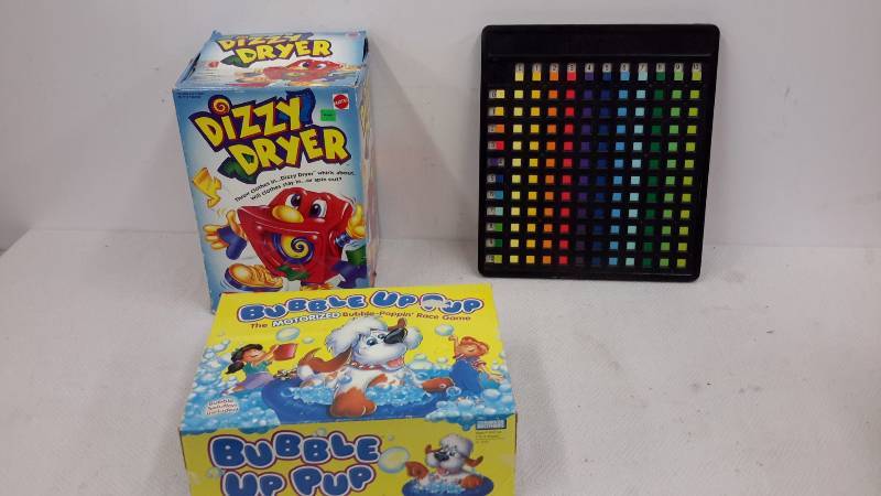 Dizzy Dryer, Bubble up Pup, Multiplication table