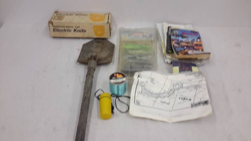 Electric fillet knife, camping shovel