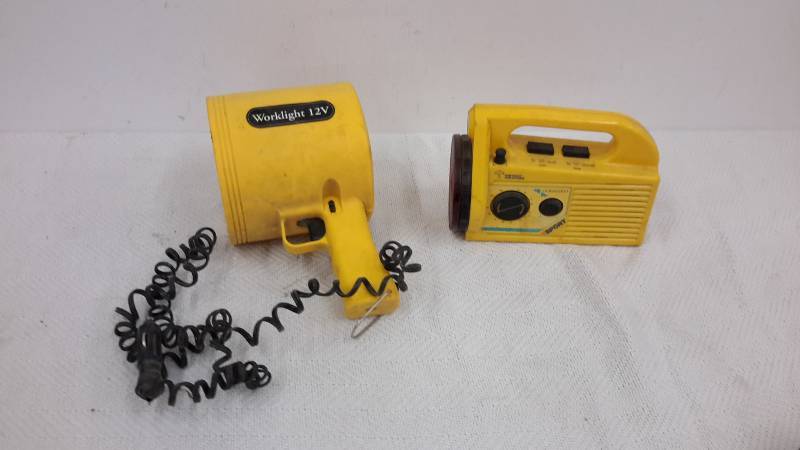 12 v spotlight and AMFM flashlight radio