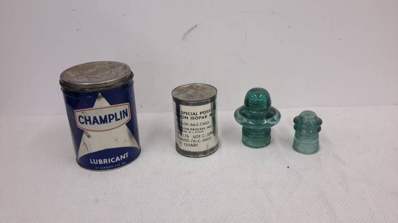 Vintage tins and insulators
