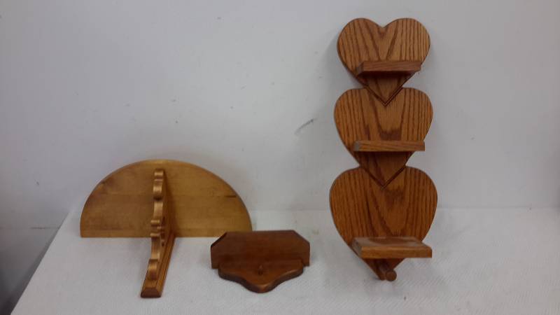 Wooden shelves