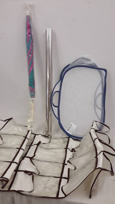 Shoe organizer, clothes bag, umbrella, film