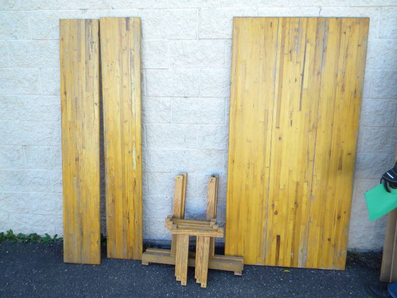 Butcher Block Table And Benches