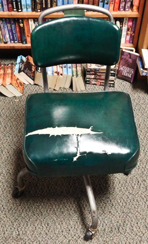 vintage green and chrome office chair