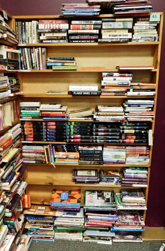 Bookstore paperback bookshelves