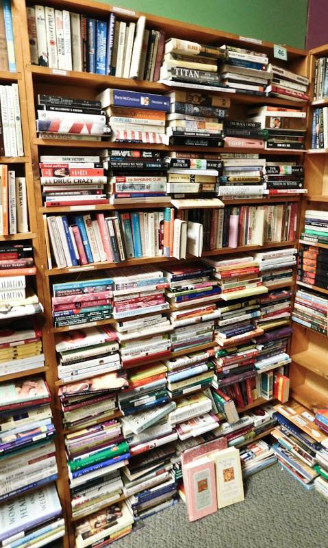 Bookstore paperback bookshelves