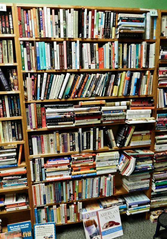 Bookstore paperback bookshelves