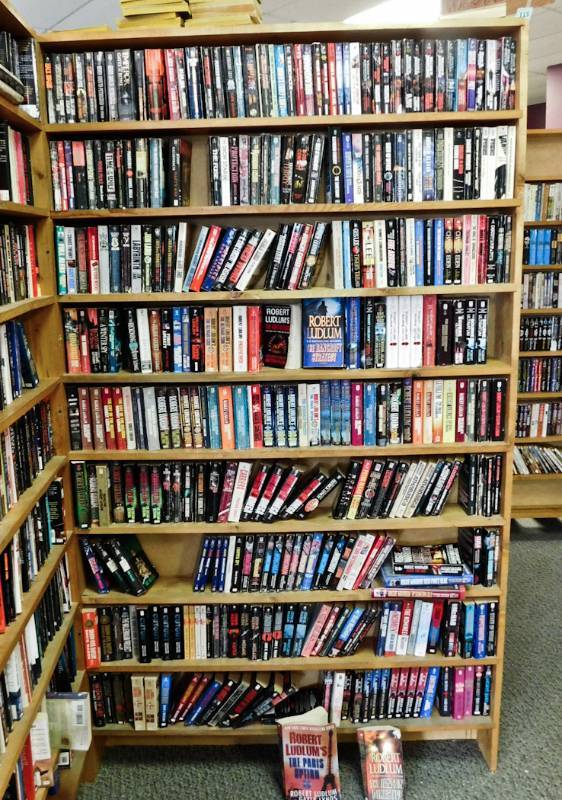 Bookstore paperback bookshelves